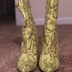 Neon Lime Snake Booties